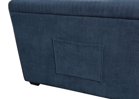 Barbara Navy Reversible Sectional with Hidden Storage and Pull-out Bed from Homelegance - Luna Furniture