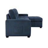 Barbara Navy Reversible Sectional with Hidden Storage and Pull-out Bed from Homelegance - Luna Furniture