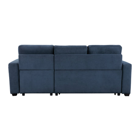 Barbara Navy Reversible Sectional with Hidden Storage and Pull-out Bed from Homelegance - Luna Furniture