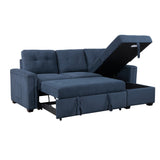 Barbara Navy Reversible Sectional with Hidden Storage and Pull-out Bed from Homelegance - Luna Furniture