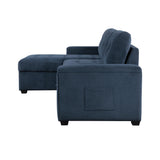 Barbara Navy Reversible Sectional with Hidden Storage and Pull-out Bed from Homelegance - Luna Furniture