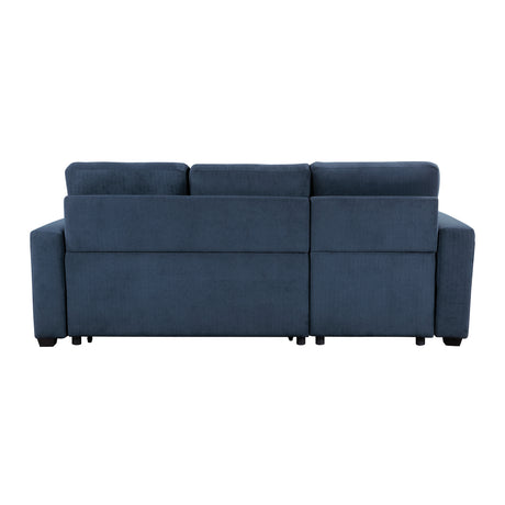 Barbara Navy Reversible Sectional with Hidden Storage and Pull-out Bed from Homelegance - Luna Furniture