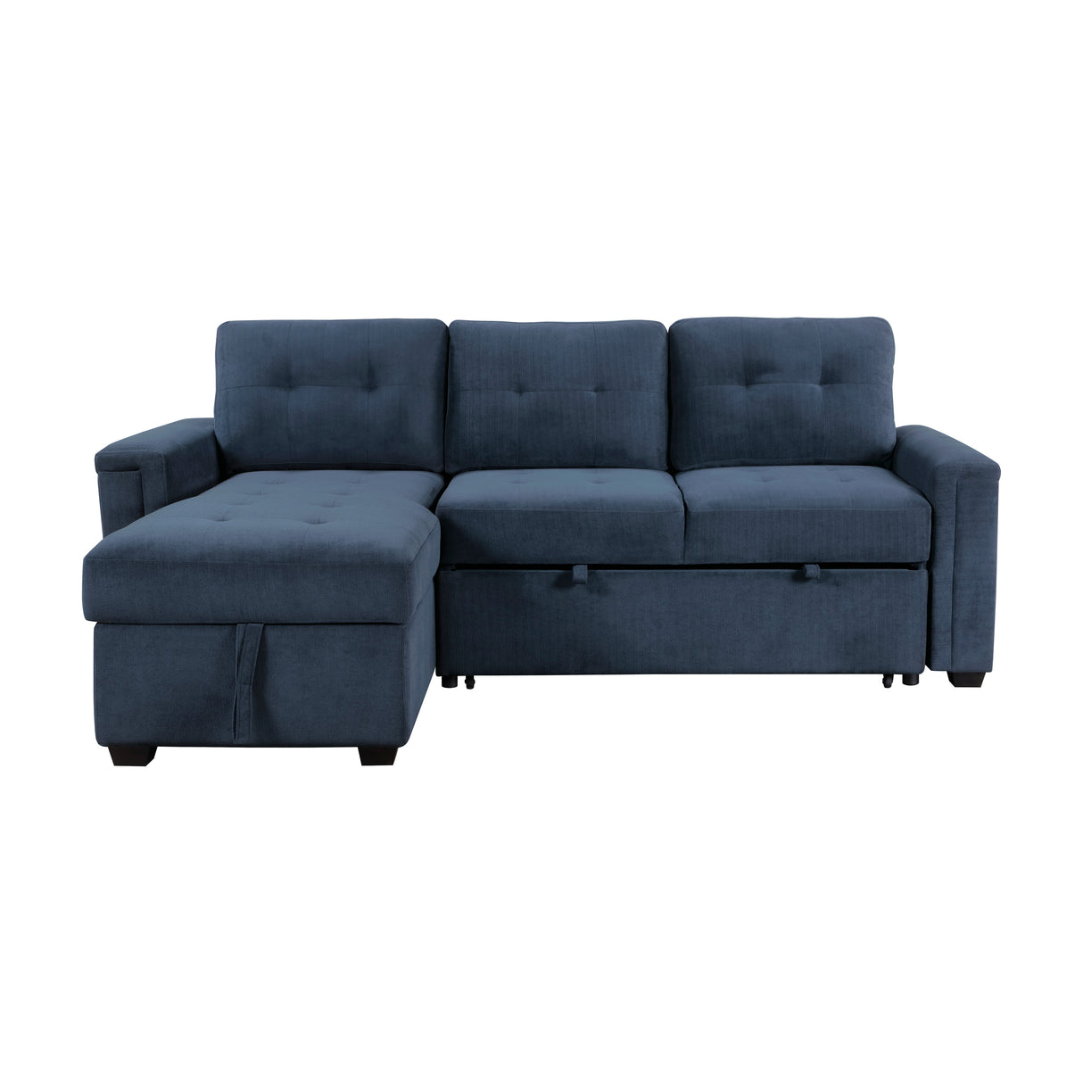 Barbara Navy Reversible Sectional with Hidden Storage and Pull-out Bed from Homelegance - Luna Furniture