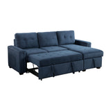 Barbara Navy Reversible Sectional with Hidden Storage and Pull-out Bed from Homelegance - Luna Furniture