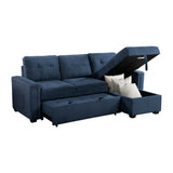 Barbara Navy Reversible Sectional with Hidden Storage and Pull-out Bed from Homelegance - Luna Furniture