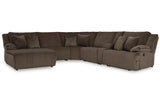 Top Tier Chocolate 6-Piece LAF Chaise Reclining Sectional from Ashley - Luna Furniture