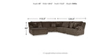 Top Tier Chocolate 6-Piece Sectional with Recliner from Ashley - Luna Furniture