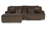 Top Tier Chocolate 3-Piece LAF Chaise Reclining Sectional from Ashley - Luna Furniture