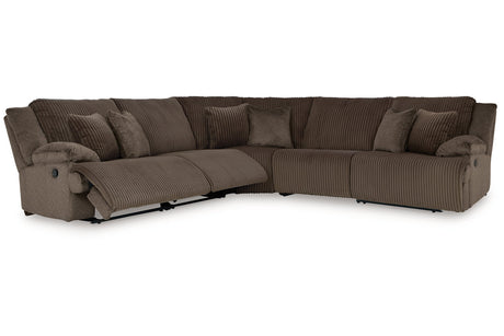 Top Tier Chocolate 5-Piece Reclining Sectional from Ashley - Luna Furniture