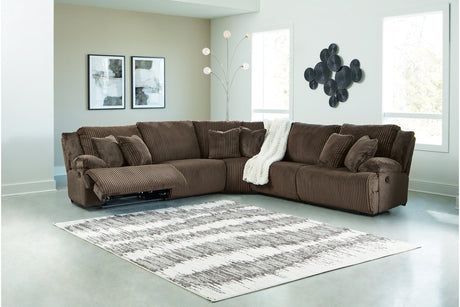 Top Tier Chocolate 5-Piece Reclining Sectional from Ashley - Luna Furniture