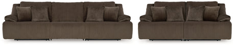 Top Tier Chocolate Reclining 3-Piece Sofa & 2-Piece Loveseat Set from Ashley - Luna Furniture