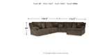 Top Tier Chocolate 6-Piece Sectional with Recliner from Ashley - Luna Furniture
