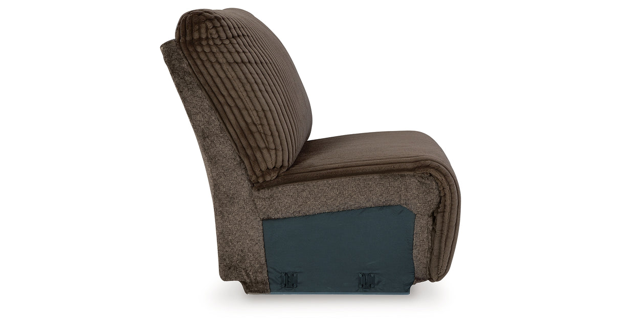 Top Tier Chocolate Armless Chair from Ashley - Luna Furniture