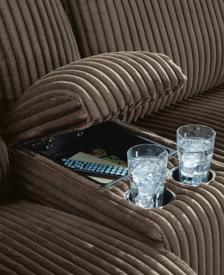 Top Tier Chocolate 4-Piece Reclining Sectional with Chaise from Ashley - Luna Furniture