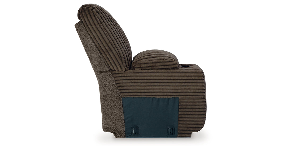 Top Tier Chocolate 4-Piece LAF Chaise Reclining Sectional from Ashley - Luna Furniture