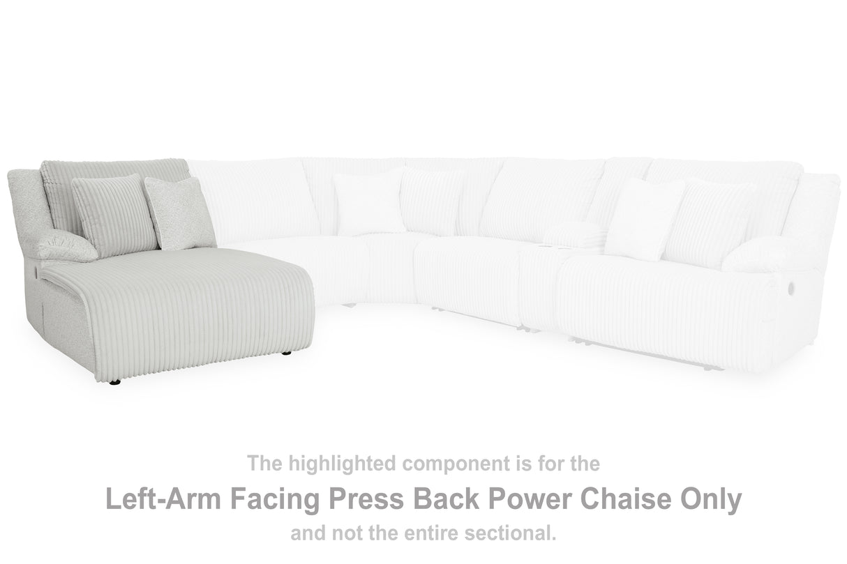 Top Tier Alloy Left-Arm Facing Power Reclining Back Chaise from Ashley - Luna Furniture