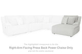 Top Tier Alloy Right-Arm Facing Power Reclining Back Chaise from Ashley - Luna Furniture