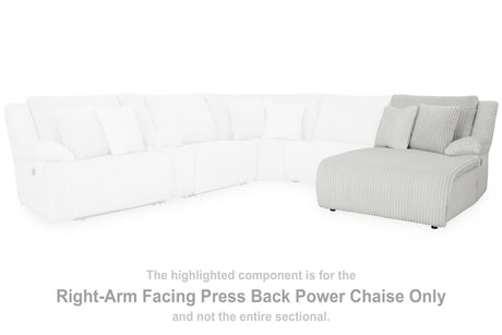 Top Tier Alloy Right-Arm Facing Power Reclining Back Chaise from Ashley Furniture - Luna Furniture