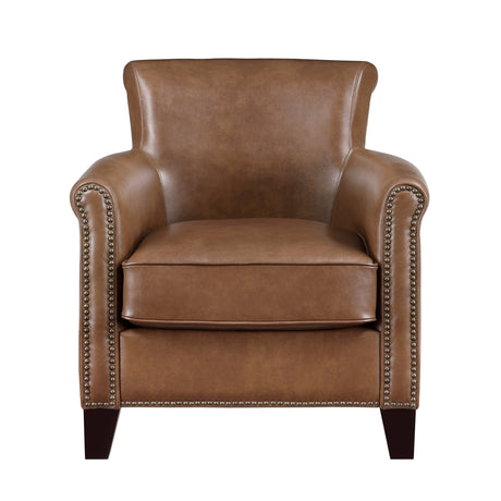 Braintree Brown Top-Grain Leather Accent Chair from Homelegance - Luna Furniture