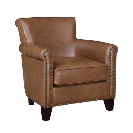 Braintree Brown Top-Grain Leather Accent Chair from Homelegance - Luna Furniture