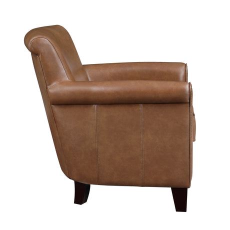 Braintree Brown Top-Grain Leather Accent Chair from Homelegance - Luna Furniture
