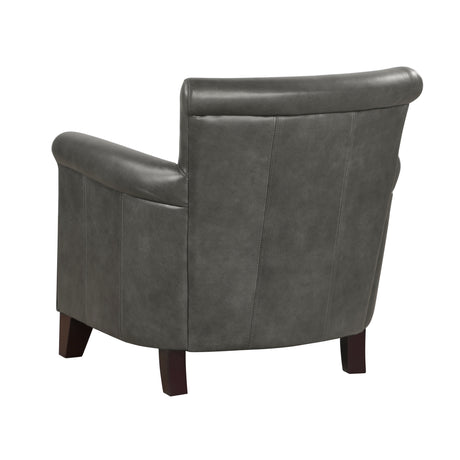 Braintree Gray Top-Grain Leather Accent Chair from Homelegance - Luna Furniture