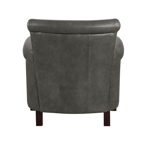 Braintree Gray Top-Grain Leather Accent Chair from Homelegance - Luna Furniture