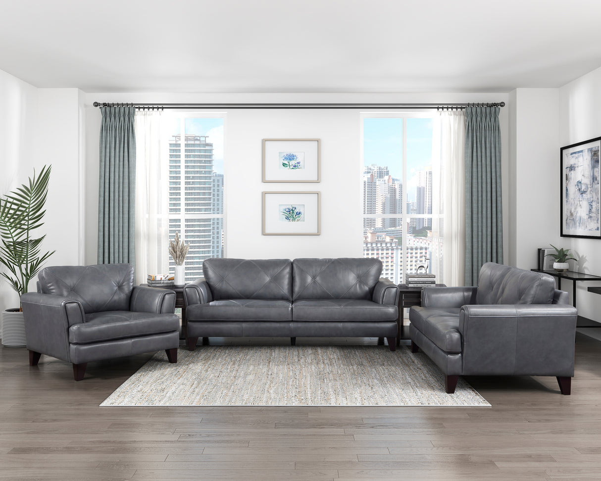 Braintree Brown Top-Grain Leather Accent Chair from Homelegance - Luna Furniture