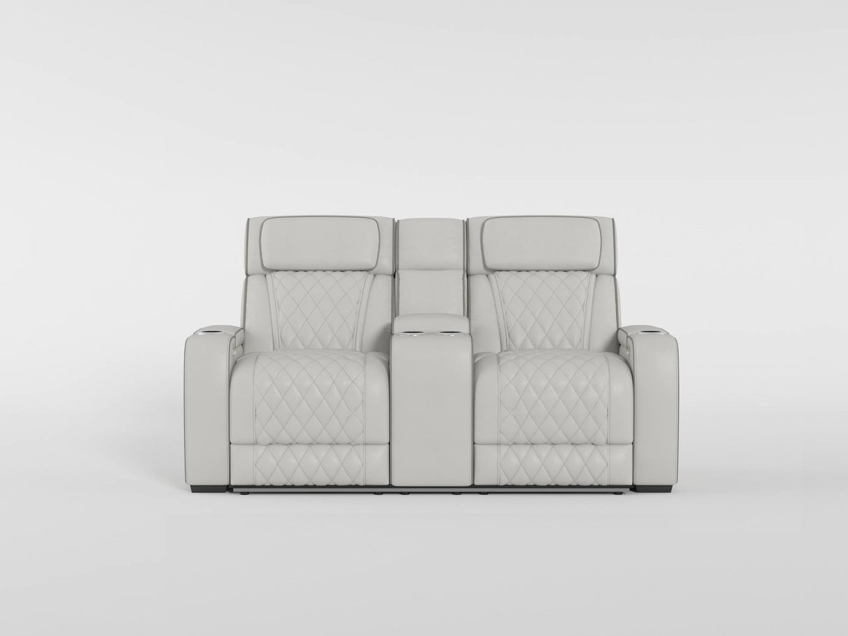 Fairway Black Power Double Reclining Loveseat with Center Console from Homelegance - Luna Furniture