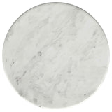 Berkeley White and Brown Round Marble Top Side Table from Coaster - Luna Furniture