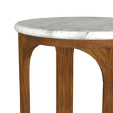 Berkeley White and Brown Round Marble Top Side Table from Coaster - Luna Furniture