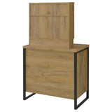 Bettin Golden Oak Vanity Set with Sliding Mirror and Stool from Coaster - Luna Furniture