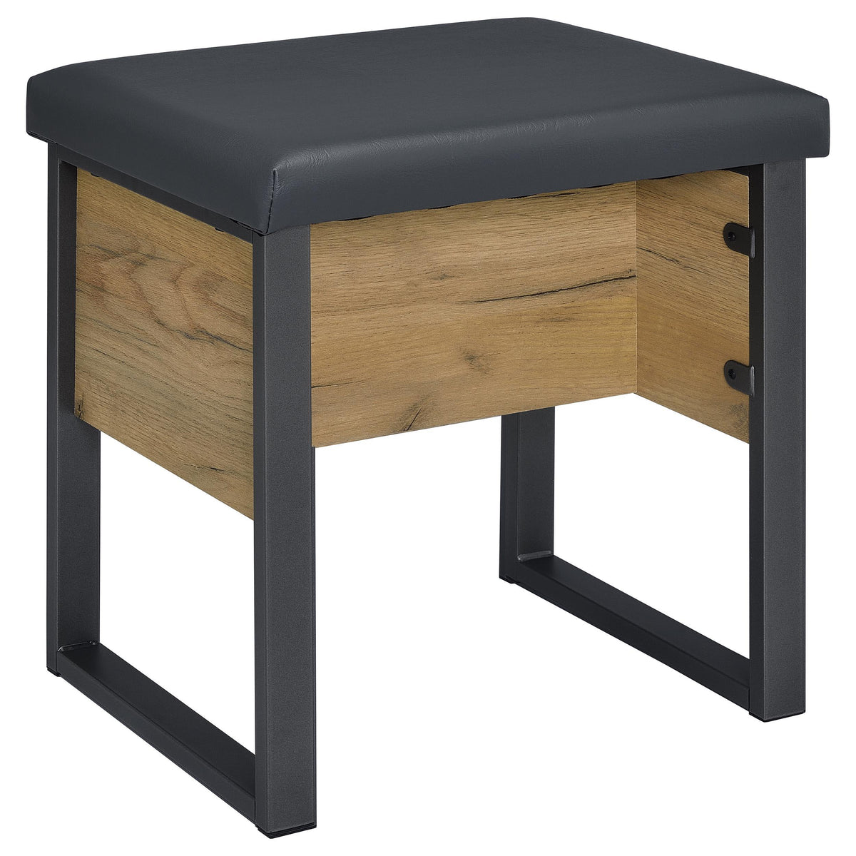 Bettin Golden Oak Vanity Set with Sliding Mirror and Stool from Coaster - Luna Furniture