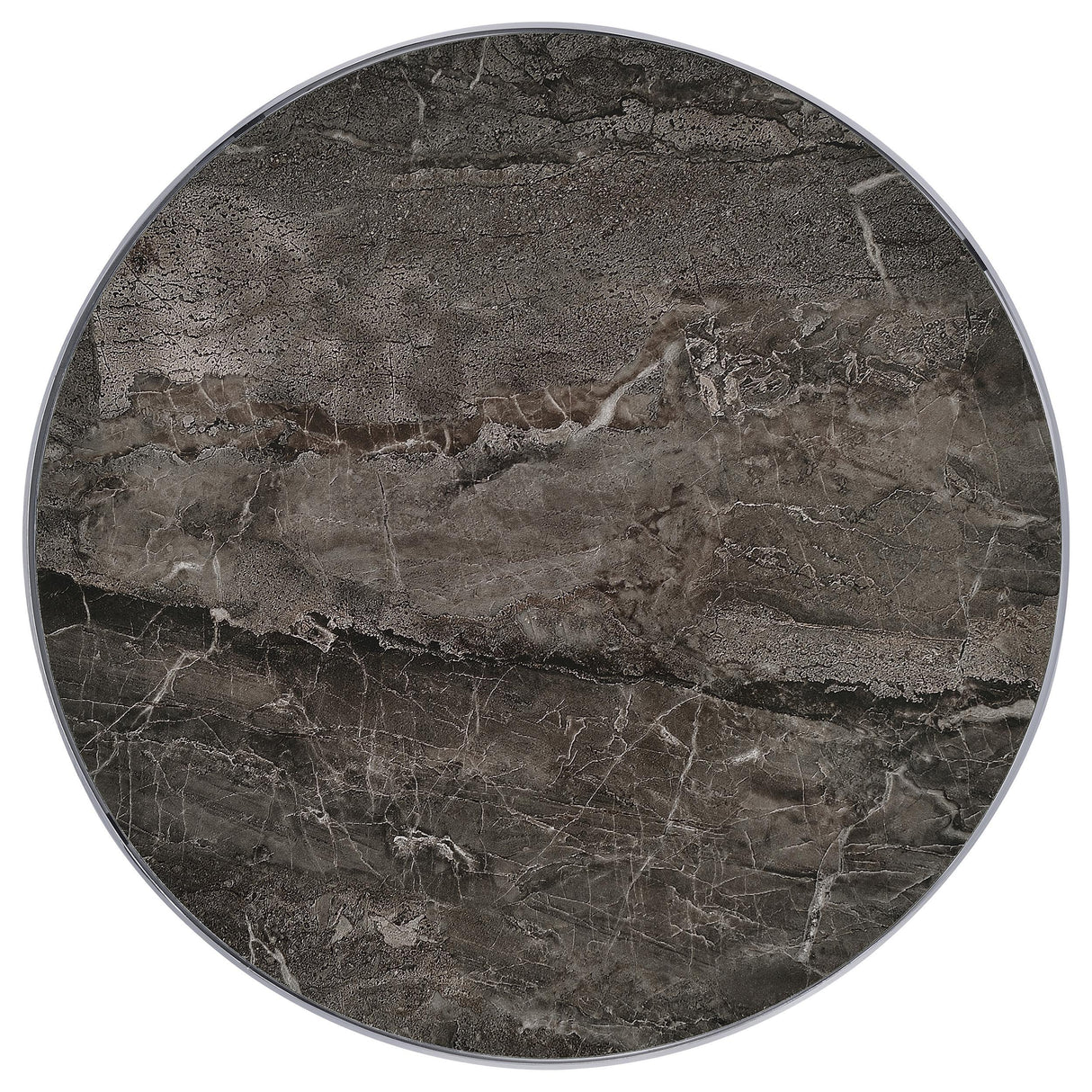 Cazen Grey Faux Marble Round Faux Marble Top Pedestal Side Table from Coaster - Luna Furniture