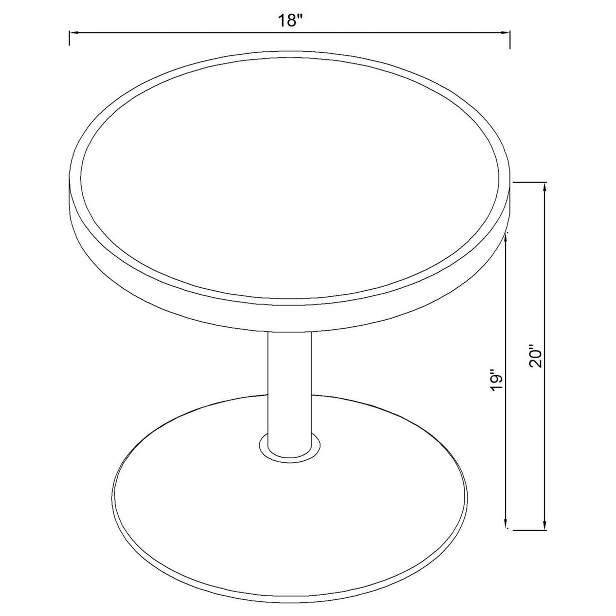 Cazen Gray Round Faux Marble Top Pedestal Side Table