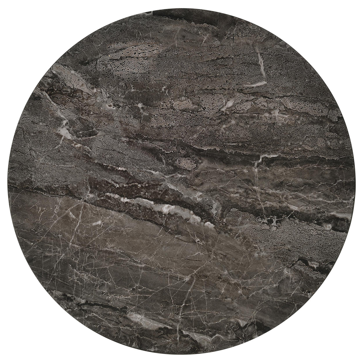 Barcelo Grey Faux Marble Round Faux Marble Top Metal Side Table from Coaster - Luna Furniture