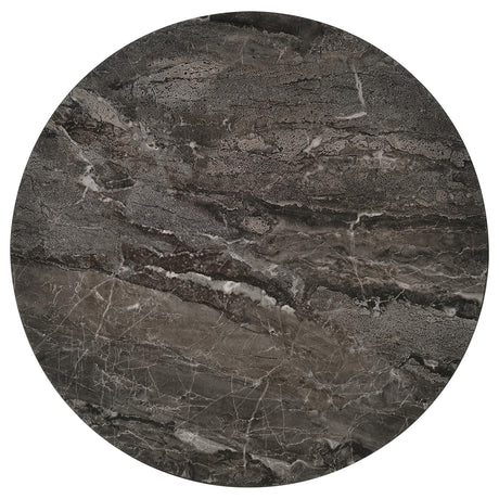 Barcelo Gray Round Faux Marble Top Metal Side Table from Coaster - Luna Furniture