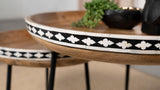 Ollie Natural 2-Piece Solid Wood Bone Inlay Nesting Table from Coaster - Luna Furniture
