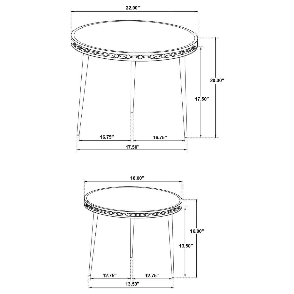 Ollie Natural 2-Piece Solid Wood Bone Inlay Nesting Table from Coaster - Luna Furniture