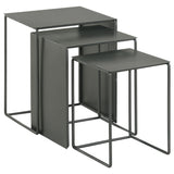 Imez Gray 3-Piece Rectangular Metal Nesting Table from Coaster - Luna Furniture