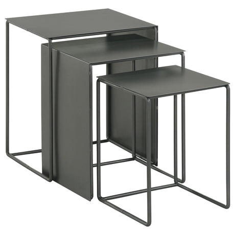 Imez Gray 3-Piece Rectangular Metal Nesting Table from Coaster - Luna Furniture