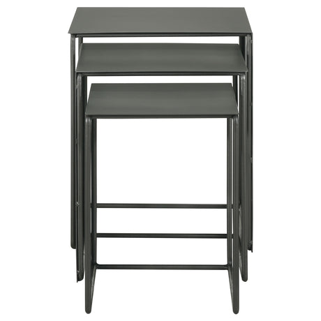 Imez Gray 3-Piece Rectangular Metal Nesting Table from Coaster - Luna Furniture