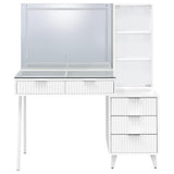 Souza White High Gloss 5-Drawer Makeup Vanity Table With LED Mirror from Coaster - Luna Furniture