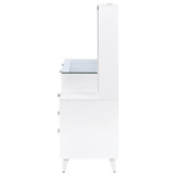 Souza White High Gloss 5-Drawer Makeup Vanity Table With LED Mirror from Coaster - Luna Furniture