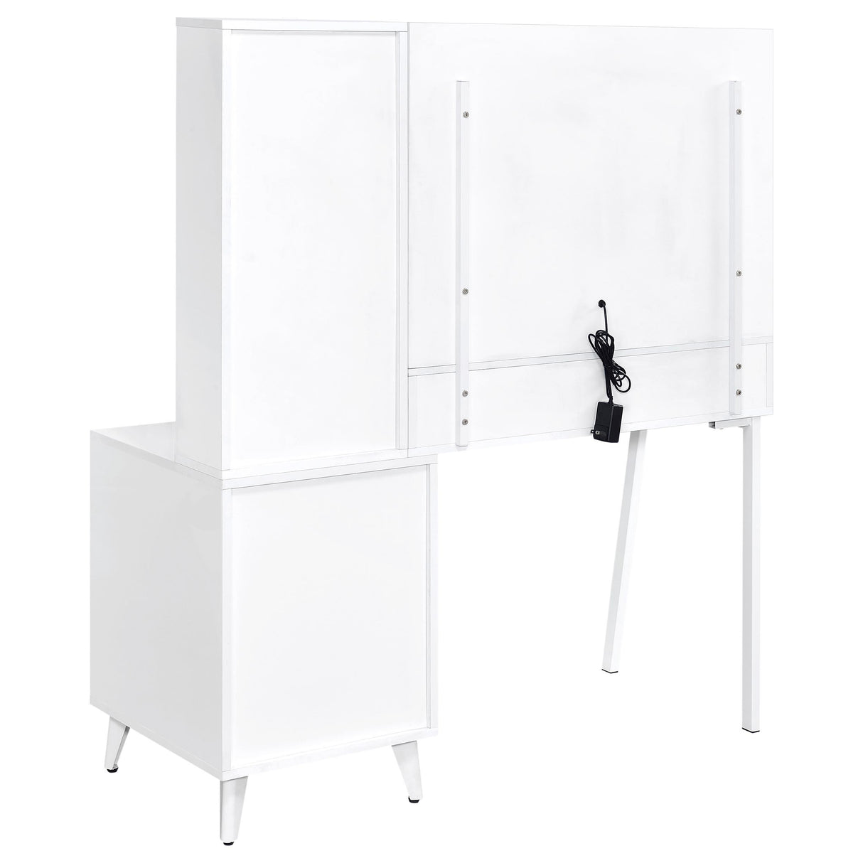 Souza White High Gloss 5-Drawer Makeup Vanity Table With LED Mirror from Coaster - Luna Furniture