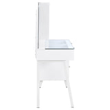 Souza White High Gloss 5-Drawer Makeup Vanity Table With LED Mirror from Coaster - Luna Furniture