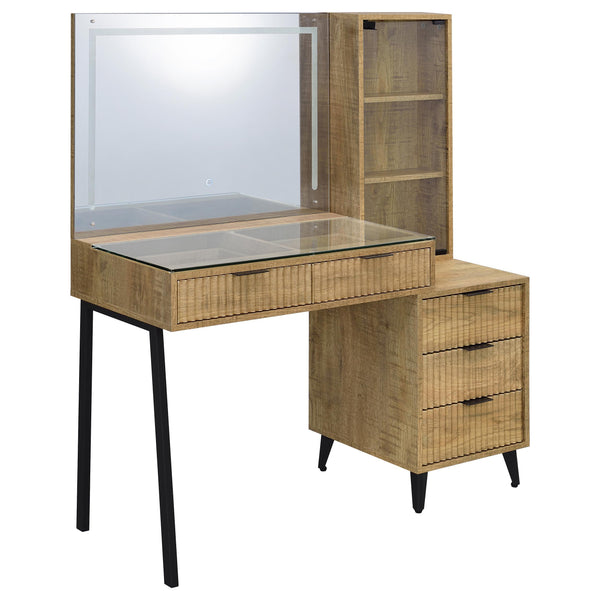 Souza Mango 5-Drawer Makeup Vanity Table With LED Mirror
