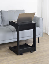 Ralston Black C-Shaped Lift-Top Sofa Side Table With Casters from Coaster - Luna Furniture