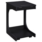 Ralston Black C-Shaped Lift-Top Sofa Side Table With Casters from Coaster - Luna Furniture