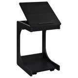 Ralston Black C-Shaped Lift-Top Sofa Side Table With Casters from Coaster - Luna Furniture